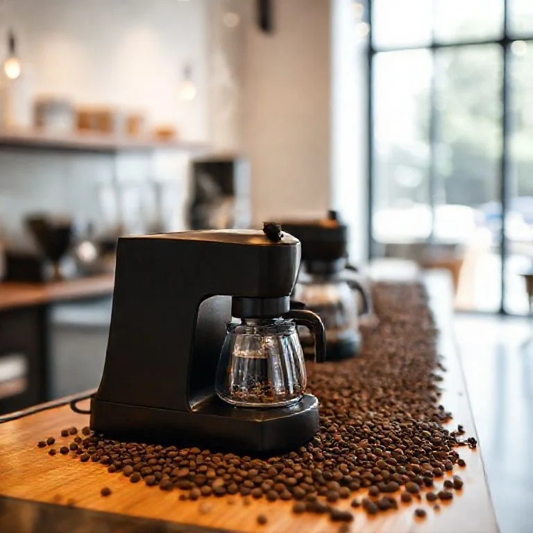 A minimalist home brewing station with a Chemex, precision scale, and Pulse Forge Zero coffee bag.